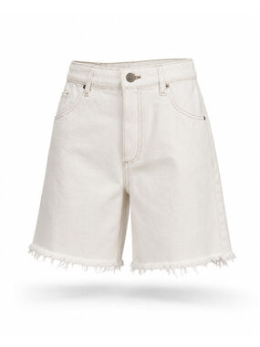 Cotton On Women's Size 8 Vintage White Relaxed Frayed Denim Shorts NWT